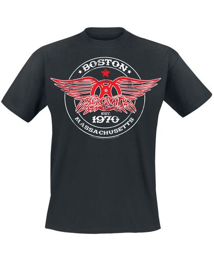 Aerosmith Est. 1970 - Boston T-shirt zwart