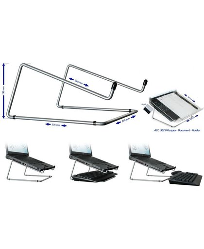 R-Go Tools Steel Office Laptopstandaard, zilver