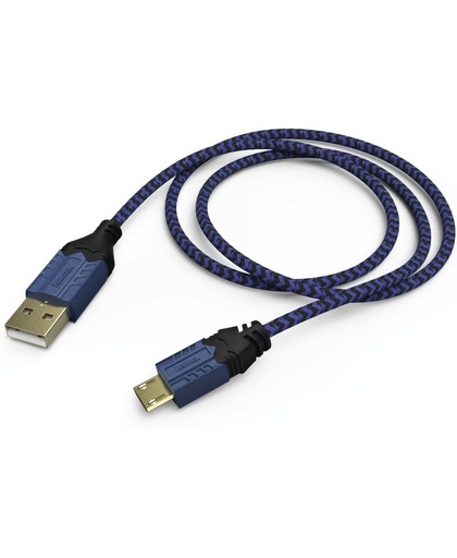 Hama High Quality 2.5m USB A Micro-USB A Mannelijk Mannelijk Zwart, Blauw USB-kabel
