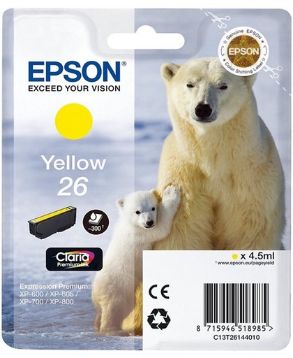 Epson C13T26144022 inktcartridge Geel 4,5 ml 300 pagina's