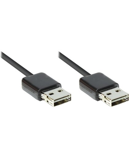 Alcasa 2212-EU005 0.5m USB A USB A Mannelijk Mannelijk Zwart USB-kabel