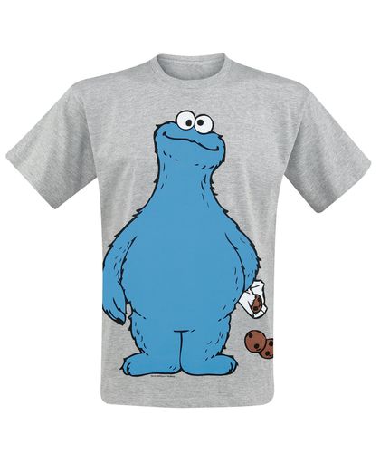 Sesame Street Cookie Monster - Cookie Thief T-shirt grijs gemêleerd