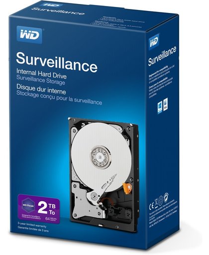 Western Digital Surveillance Storage HDD 2000GB SATA III interne harde schijf