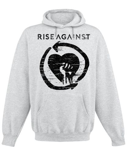 Rise Against Distressed Heartfist Trui met capuchon grijs gemêleerd