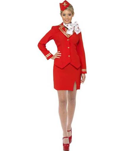 Rood stewardessen kostuum voor vrouwen - Verkleedkleding - Small maat 34-36