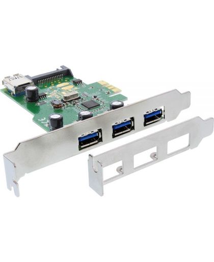 InLine PCIe kaart - 3+1x USB3.0 met SATA-voeding