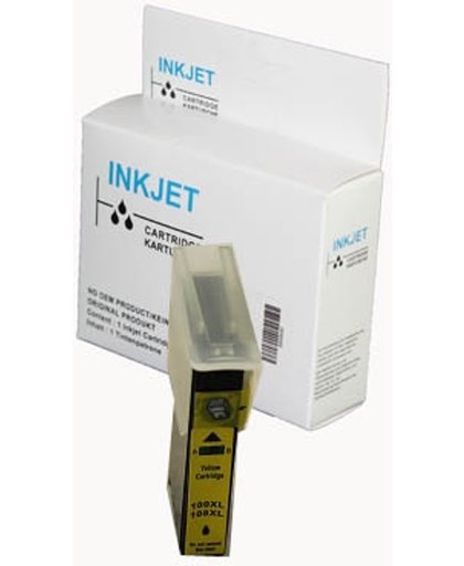 Toners-kopen.nl Lexmark 100XL 14N1071E 14N1071 geel  alternatief - compatible inkt cartridge voor Lexmark 100Xl geel wit Label