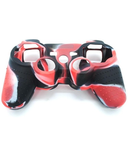 PS3 Controller Siliconen Beschermhoesje - Zwart-Rood
