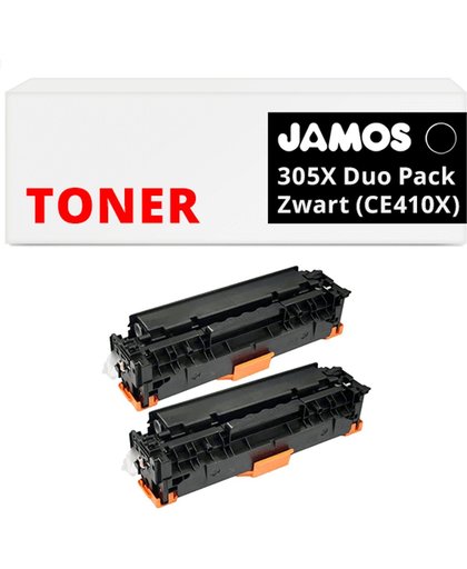 JAMOS - Tonercartridges / Alternatief voor de HP 305X Zwart (CE410X) Duo Pack