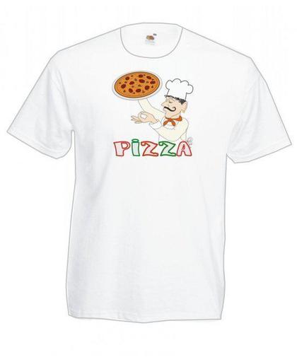 Mijncadeautje Heren Bier T-shirt wit maat XXL - Pizza