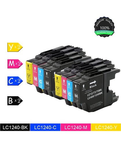 8 Compatible Inktcartridges voor Brother MFC-J6910DW, MFC-J825DW, MFC-J835DW, DCP-J525W, DCP-J725DW, DCP-J925DW - 2 Zwart, 2 cyaan, 2 Magenta, 2 Geel