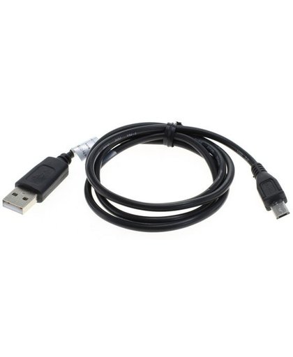 USB naar USB Micro B kabel met extra lange connector - USB2.0 / zwart - 1 meter