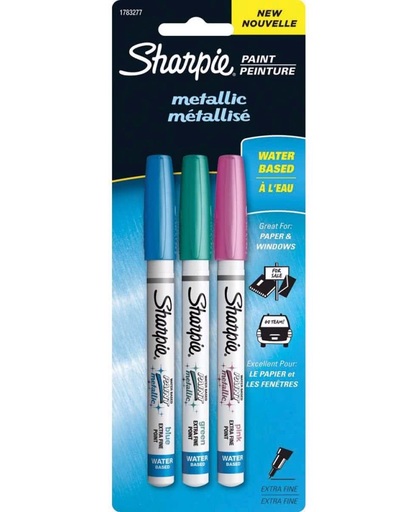 Sharpie set water based paint marker metallic - set van 3