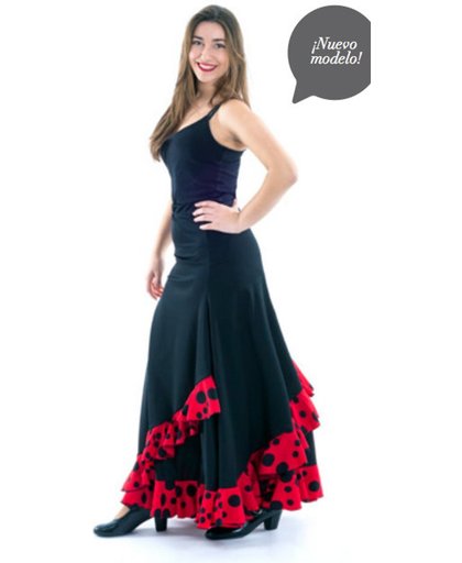 Spaanse Flamenco Rok - Sevilla - Maat M - Volwassenen - Verkleed Rok
