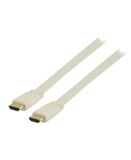 High-Speed 2m HDMI-Flachkabel mit Ethernet, vergoldet [Weiß]