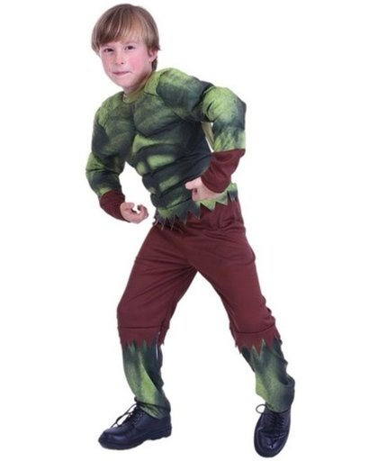 Gespierde groene held kostuum / verkleedkleding voor jongens 120-130 (7-9 jaar)
