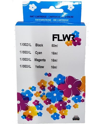 FLWR 932XL / 933XL Multipack zwart en kleur - geschikt voor HP