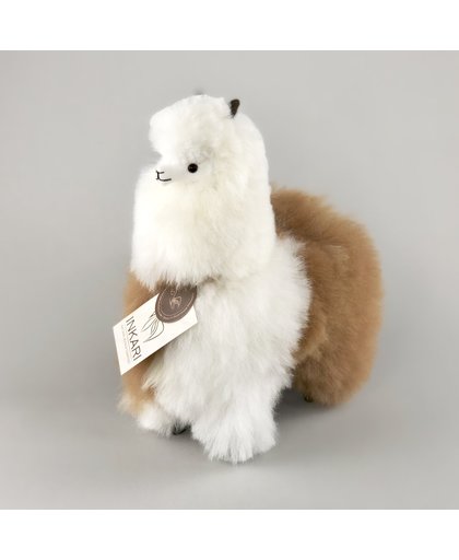 Alpaca knuffel - Wit/Bruin - 32 cm - Allergie-vrij