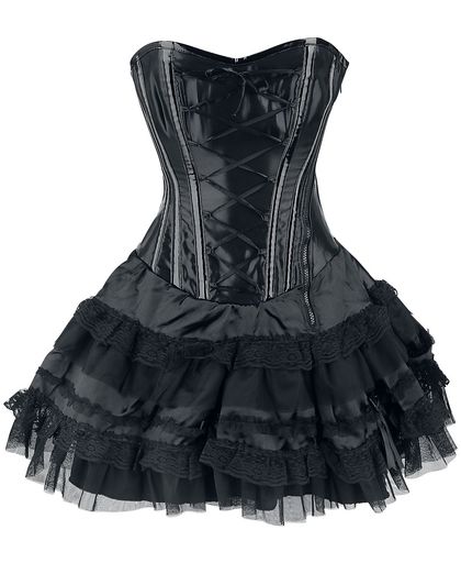 Burleska Lolita Mini Corset Dress Jurk zwart