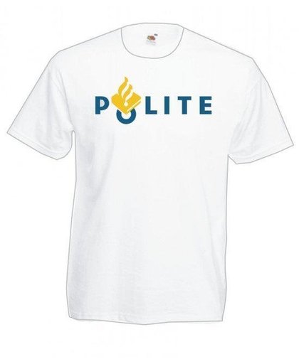 Mijncadeautje Heren T-shirt wit maat XXL Polite