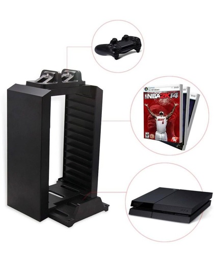 PS4 Multifunctionele Console Stand, Game Disc Tower en Charger oplader