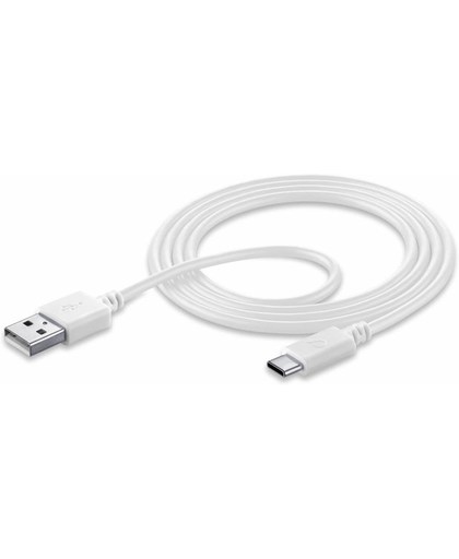 Cellularline USBDATACUSBA-CW 1.2m USB A USB C Mannelijk Mannelijk Wit USB-kabel