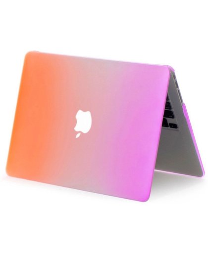 Macbook Case voor New Macbook PRO 13 inch met Touch Bar 2016/2017 - Laptop Cover - Regenboog Motief Paars Oranje