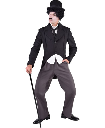 Charly Chaplin kostuum voor heren - pak met pantalon, jasje/blouse en stropdas - maat L/XL