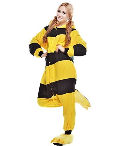Zwart / Gele Bijen Onesie voor volwassenen - Bij Kigurumi Pyjama