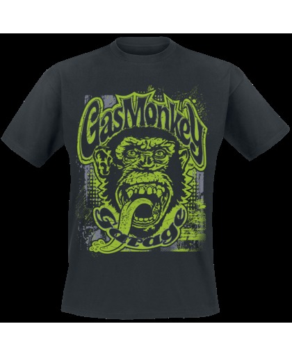 Gas Monkey Garage Green Grunge T-shirt zwart