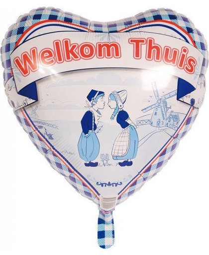 Helium Ballon Welkom Thuis Delfts Blauw 45cm leeg