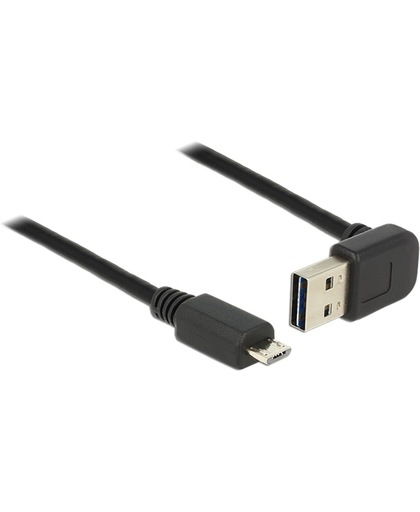 DeLOCK 1m, USB 2.0-A - USB 2.0 micro-B 1m USB A Micro-USB B Mannelijk Mannelijk Zwart USB-kabel