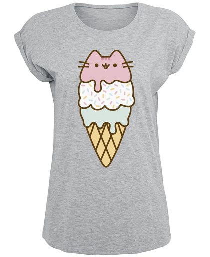 Pusheen Ice Cream Girls shirt grijs gemêleerd