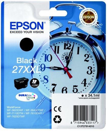 Epson 27XXL DURABrite Ultra inktcartridge Zwart
