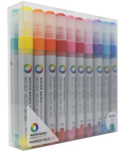MTN Water Based verf marker pakket - 3mm Waterverf stiften met 20 verschillende kleuren