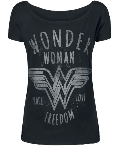 Wonder Woman Freedom Girls shirt zwart