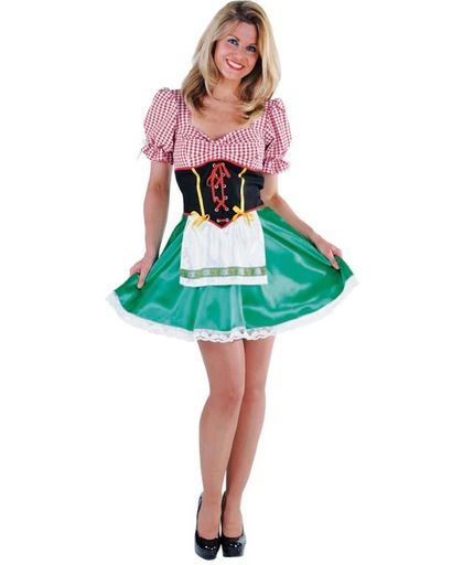 Sexy Heidi jurkje | Oktoberfest dirndl met schortje | Dames verkleedkleding maat 42/44 (L)