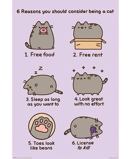Pusheen Reasons To Be a Cat Poster meerkleurig