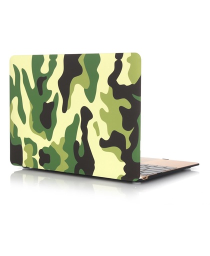 Macbook Case voor Macbook Retina 12 inch - Laptoptas - Hard Case - Camouflage Legerprint Groen