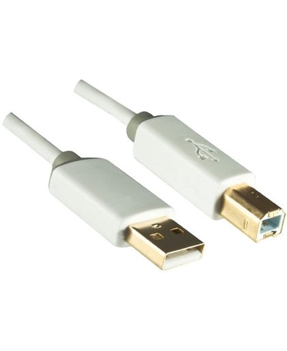 DINIC USB A/USB B 2m 2m USB A USB B Mannelijk Mannelijk Wit USB-kabel