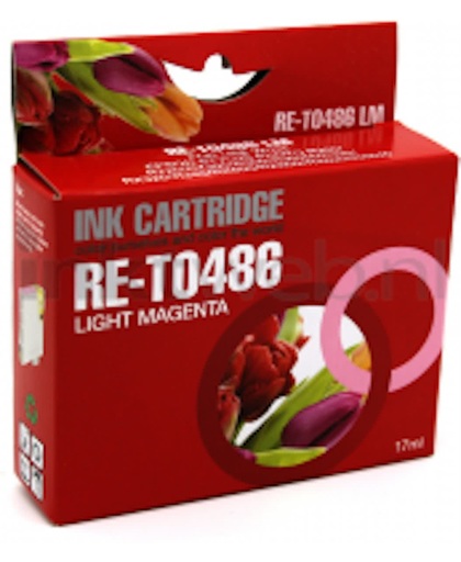Merkloos - Inktcartridge / Alternatief voor de Epson T0486 / Licht Magenta