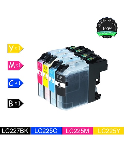 Compatible LC227 Inktcartridges voor Brother DCP-J4120DW MFC-J4420DW MFC-J4620DW MFC-4625DW - Zwart/cyaan/Magenta/Geel, 4 Pack