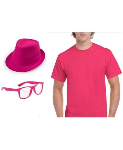 Roze verkleedsetje voor heren - maat S