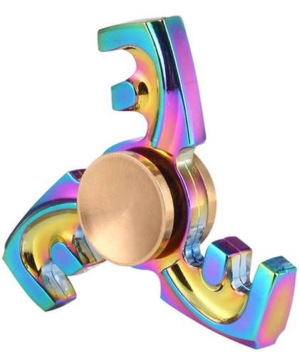 Fidget Spinner Toy Stress rooducer Anti-Anxiety Toy voor Children en Adults, About 3 Minutes Rotation Time, R188 Steel Beads Bearing + Zinc Alloy materiaal, Colorful F Shape Three Leaves