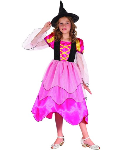 Verkleedkostuum roze heks voor meisjes Halloween artikel - Verkleedkleding - 134/146
