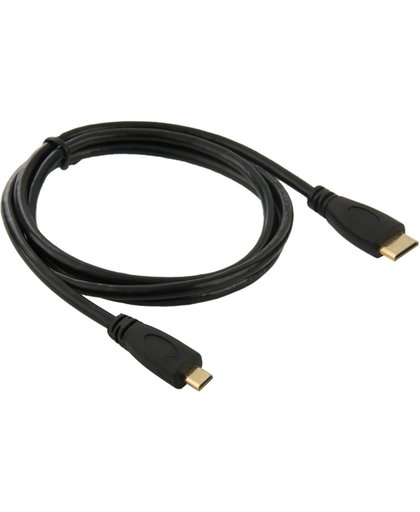 Mini HDMI (Type-C) mannetje naar Micro HDMI (Type-D) mannetje Adapter kabel, Lengte: 1 meter