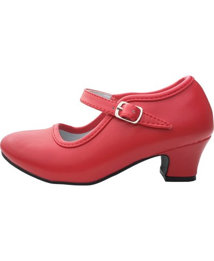 Spaanse Prinsessen schoenen rood maat 36 - valt als maat 34 (binnenmaat 22 cm) bij jurk