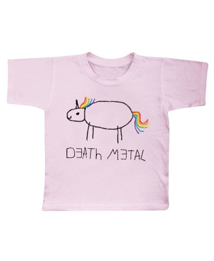 Death Metal Unicorn Kindershirt lichtroze