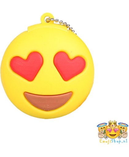 Hartjesogen Emoji USB Stick 16gb - Prachtige 3D geprinte Hartjes Ogen Emoji - Bekend van Whatsapp