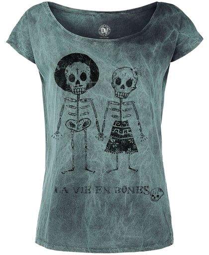 Outer Vision Skeleton Lovers Girls shirt turquoise